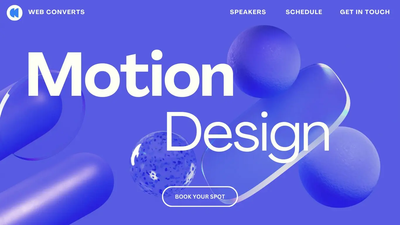 Webpage with lively motion design, fade-ins, & zoom effects.